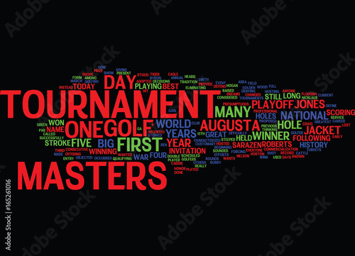 THE MASTERS Text Background Word Cloud Concept