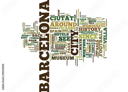THE LURE OF BARCELONA SPAIN Text Background Word Cloud Concept
