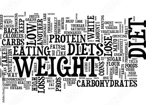 THE LOW DOWN ON DIET COMPARISON Text Background Word Cloud Concept