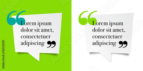 Speech balloon with quotation marks