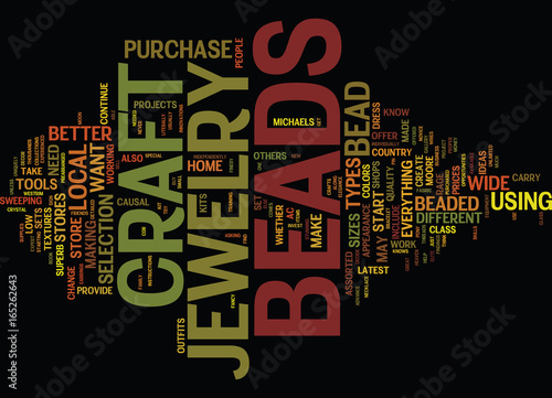 THE JOY OF CRAFT BEAD JEWELRY Text Background Word Cloud Concept