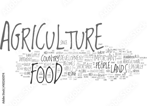 THE INDISPENSABILITY OF AGRICULTURE REMAINS Text Background Word Cloud Concept