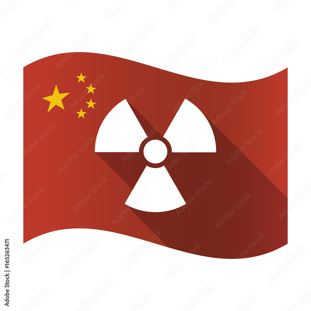 Isolated China flag with a radio activity sign Isolated China flag with a radio activity sign