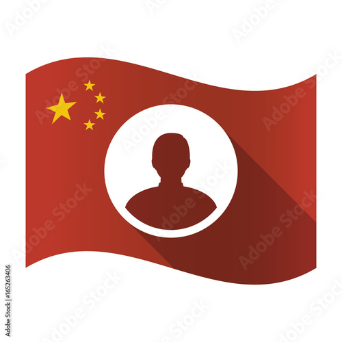Isolated China flag with a male avatar