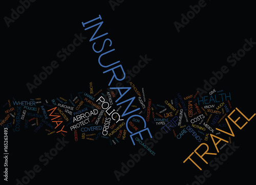 THE IMPORTANCE OF TRAVEL HEALTH INSURANCE Text Background Word Cloud Concept