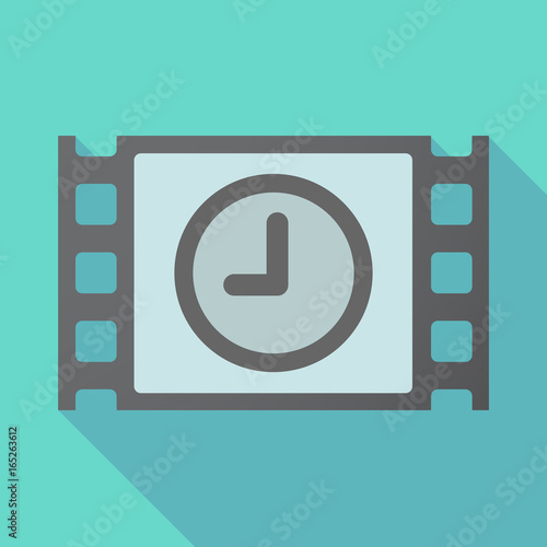 Long shadow film frame with a clock