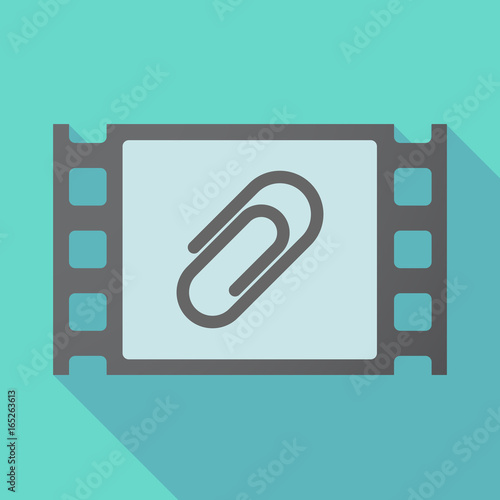 Long shadow film frame with a clip