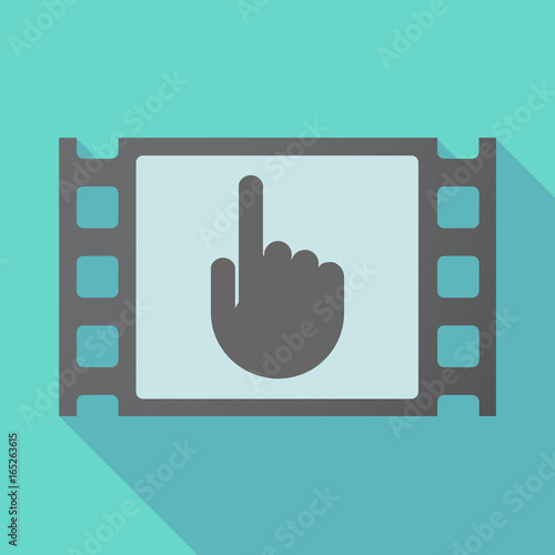 Long shadow film frame with a pointing hand