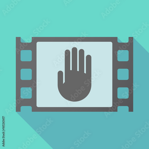 Long shadow film frame with a hand