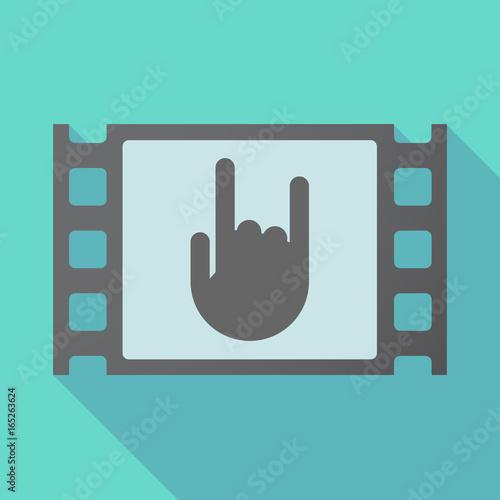 Long shadow film frame with a rocking hand