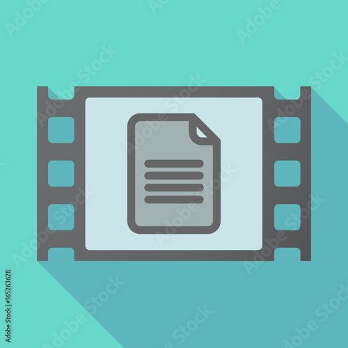 Long shadow film frame with a document