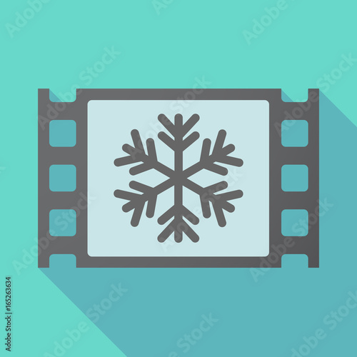 Long shadow film frame with a snow flake