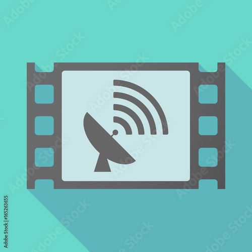 Long shadow film frame with a satellite dish