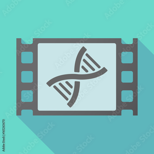 Long shadow film frame with a DNA sign