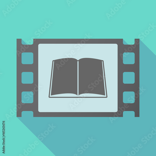 Long shadow film frame with a book
