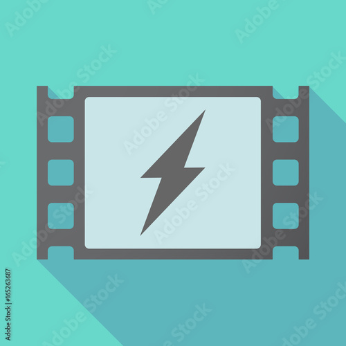 Long shadow film frame with a lightning
