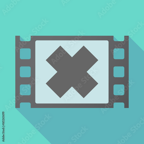Long shadow film frame with an irritating substance sign