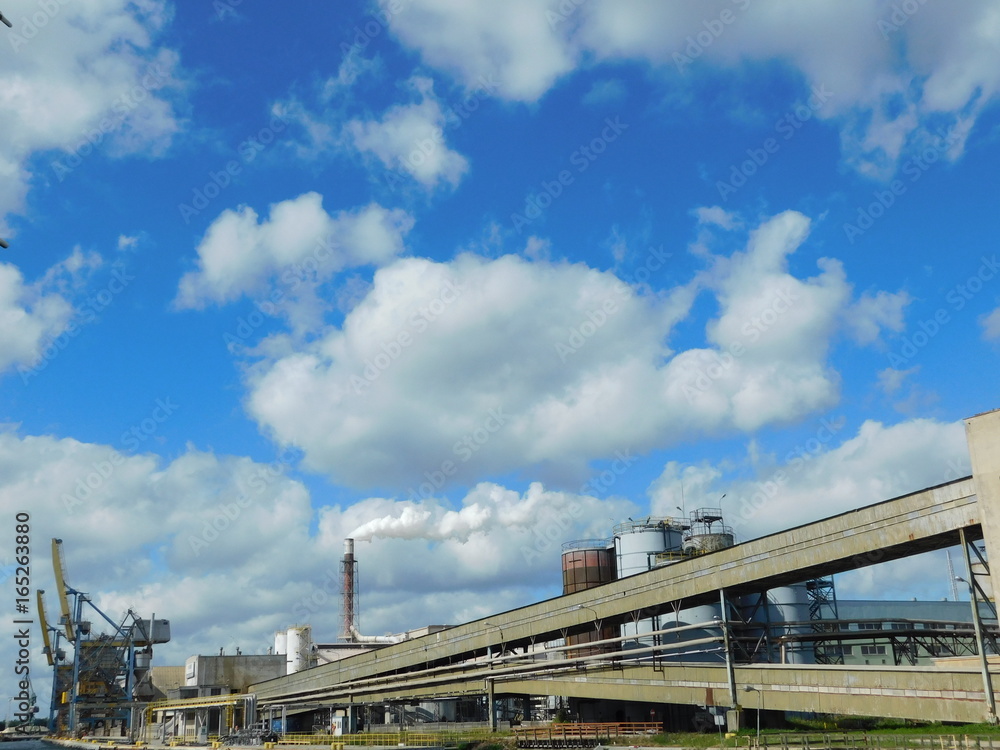 Factory in Gdansk in sunny day