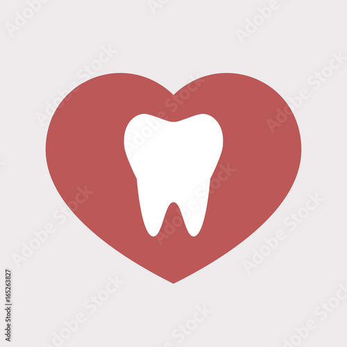 Isolated heart with a tooth