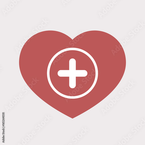 Isolated heart with a sum sign