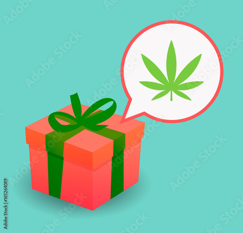 Long shadow present with a marijuana leaf