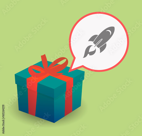 Long shadow present with a rocket