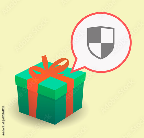 Long shadow present with a shield