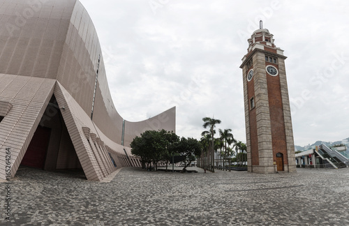 Photography Clock tower in hongkong china.