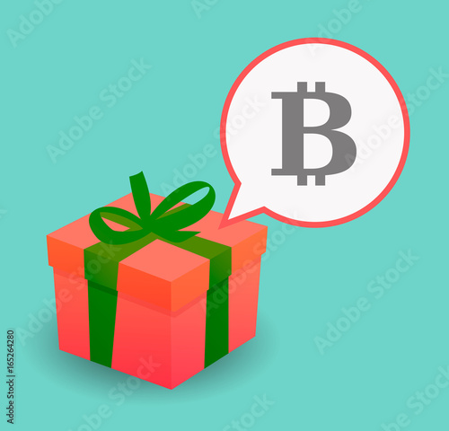 Long shadow present with a bit coin sign