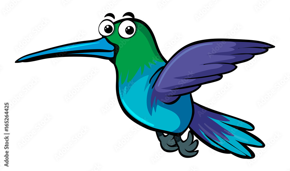 Naklejka premium Hummingbird flying on white background