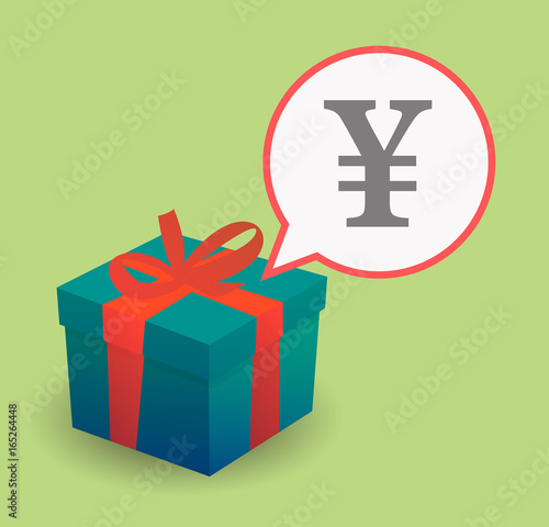 Long shadow present with a yen sign