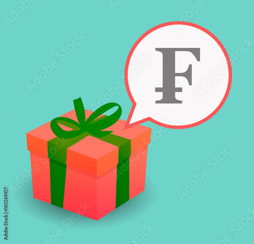 Long shadow present with a swiss franc sign