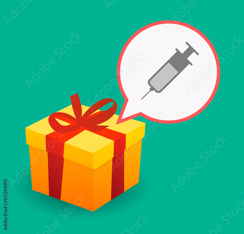 Long shadow present with a syringe