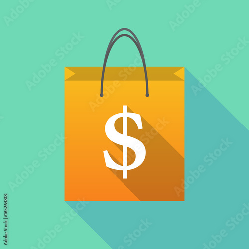 Long shadow shopping bag with a dollar sign