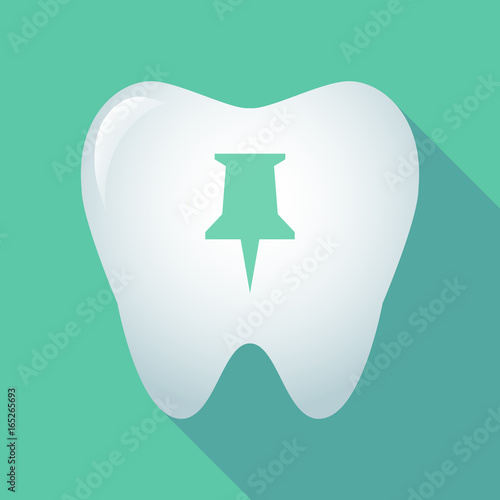 Long shadow tooth with a push pin