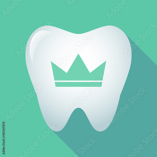 Long shadow tooth with a crown