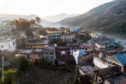 Aerial view of San Mateo Ixtatan town, Guatemala © Matyas Rehak