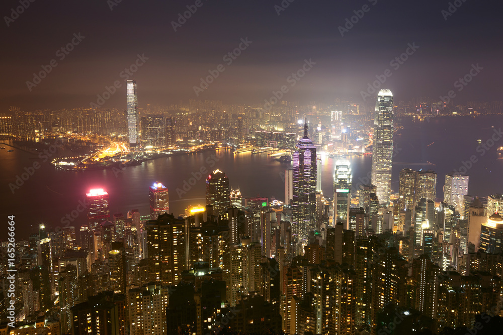 Night of hongkong china.