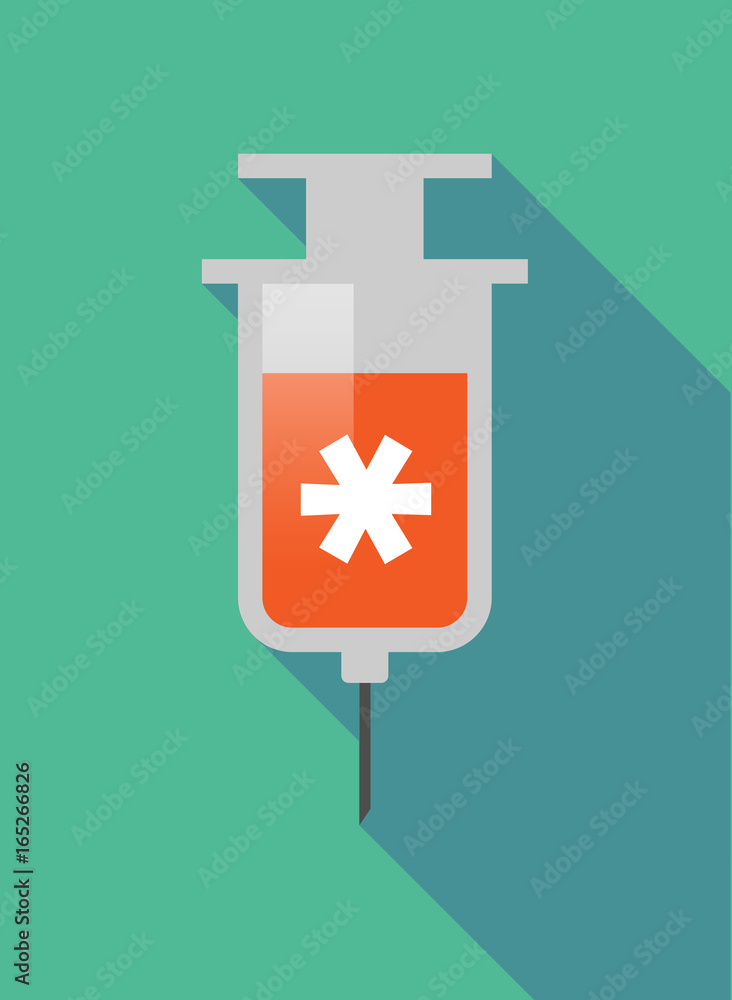 Obraz premium Long shadow syringe with an asterisk