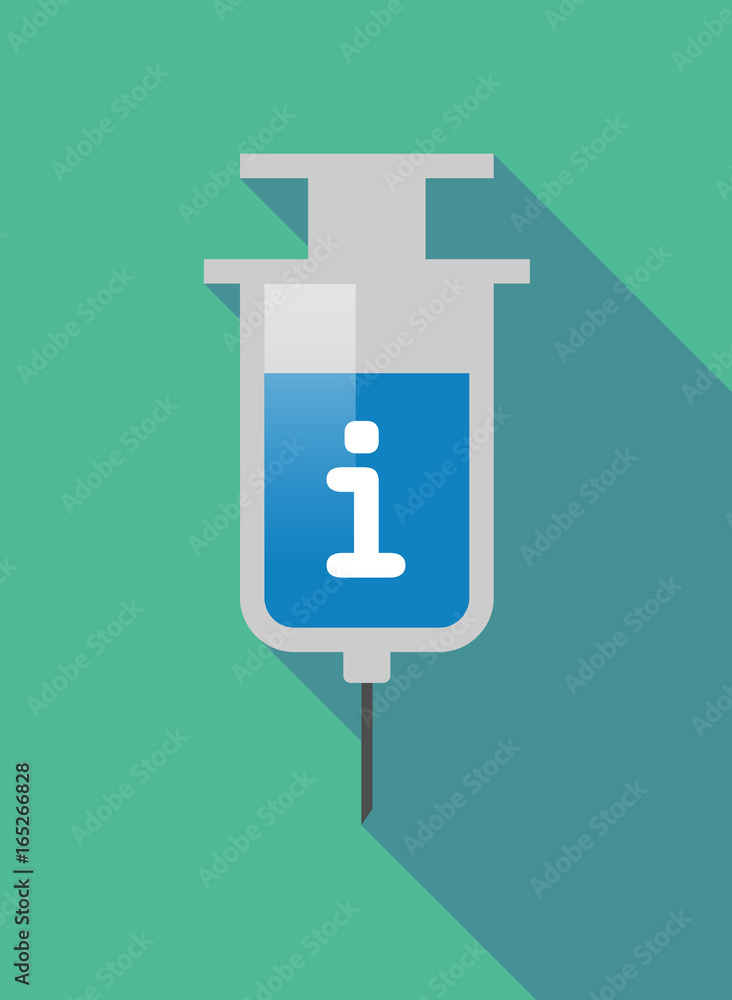 Long shadow  syringe with an info sign