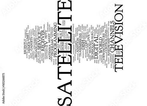 THE DISH ON SATELLITE TV Text Background Word Cloud Concept