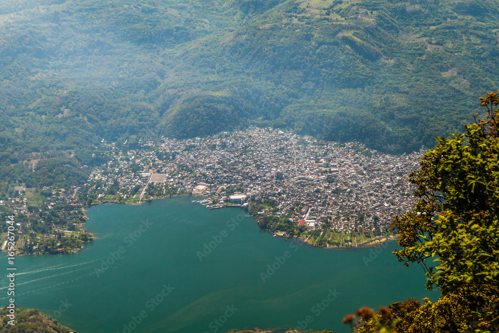 Aerial view of Santiago Atitlan village, Guatemala