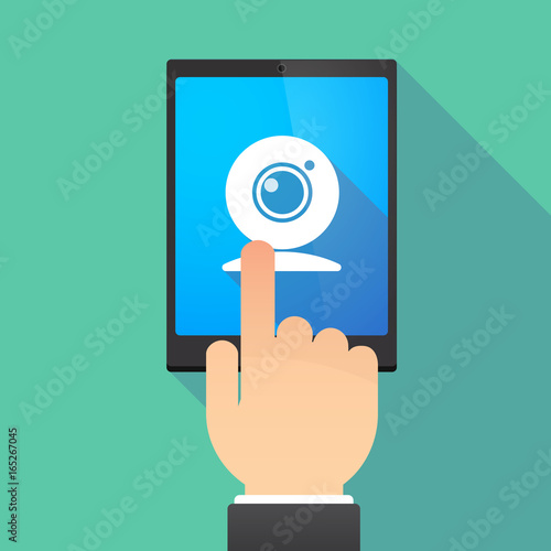 Long shadow tablet PC with a web cam