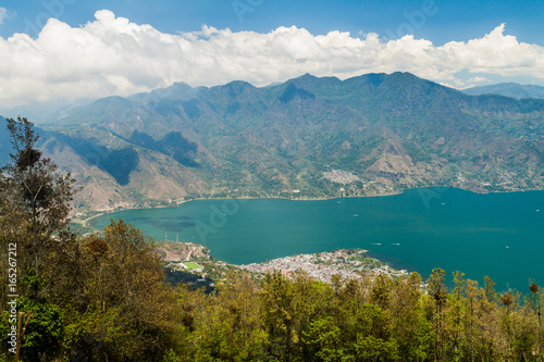 Atitlan lake in Guatemala. The closest village is San Pedro, picture taken from San Pedro volcano.