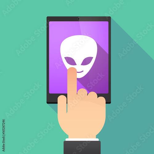 Long shadow tablet PC with an alien face