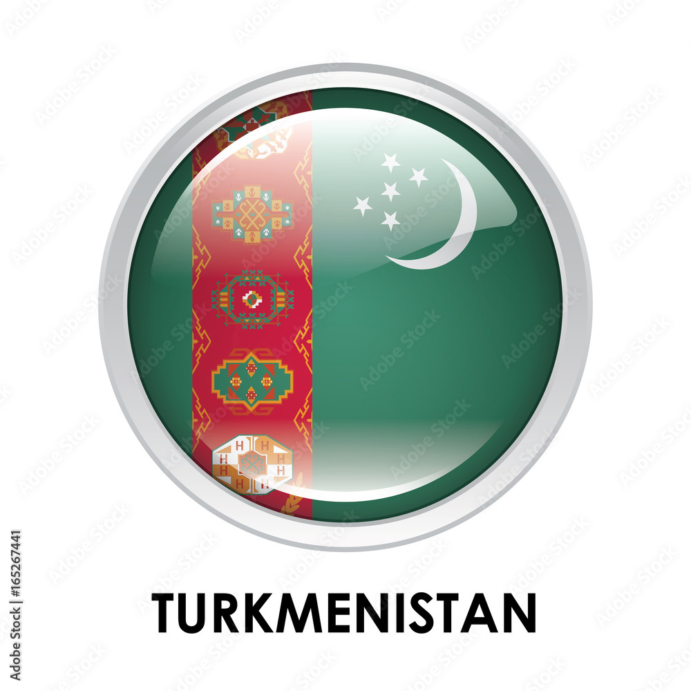 Round flag of Turkmenistan Round flag of Turkmenistan