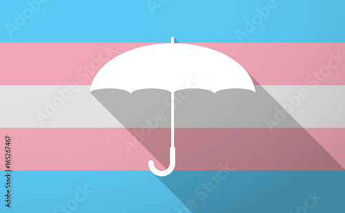 Long shadow  trans gender flag with an umbrella