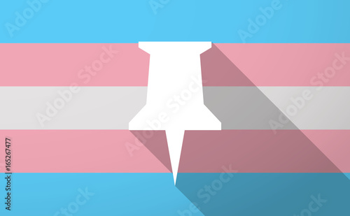 Long shadow  trans gender flag with a push pin