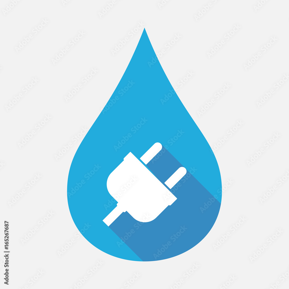 Isolated water drop with a plug Isolated water drop with a plug