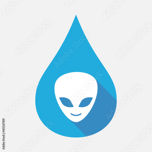 Isolated water drop with an alien face